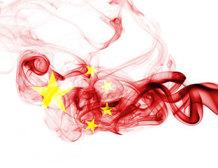China flag smoke