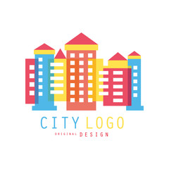 City logo original design, modern design of real estate and city building colorful