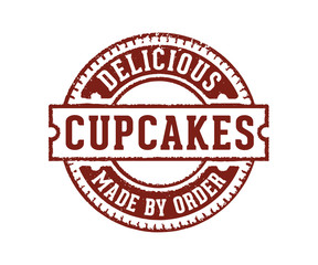 delicious cup cakes rubber stamp