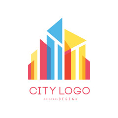 City logo modern design of real estate and city building colorful vector Illustration