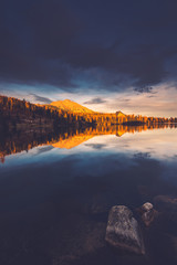 Strbskie Pleso Lake in Slovakia mountains Tatra