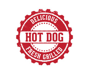 Obraz premium hot dog delicious fresh grilled sign logo icon