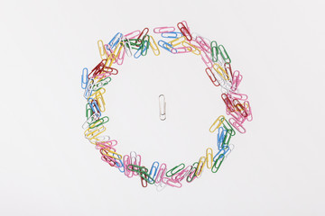 colorful clips on the white background.