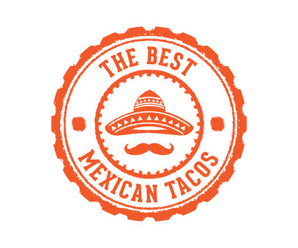 the best mexican tacos sign stamp