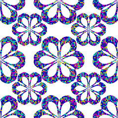 abstract seamless dots flower