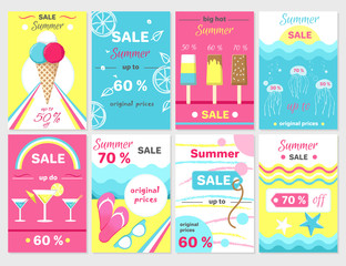 Summer Sale Up to 70 Promotional Posters Set