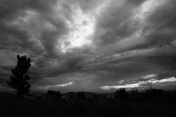 Fototapeta premium Black and White Sky Background Minimalistic