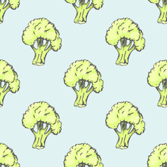Fresh Broccoli Illustration inside Endless Texture