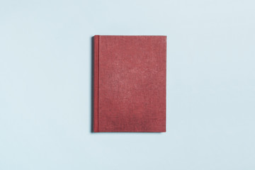 red book on the blue background.