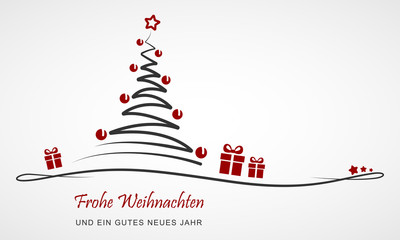 Weihnachten - "Weihnachtsbaum mit Geschenken" (Schwarz/ Rot)