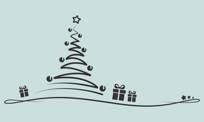 Weihnachten - "Weihnachtsbaum mit Geschenken" (in Mintgrün)