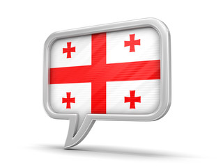Speech bubble with flag of Georgia. Image with clipping path