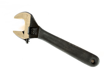 Adjustable Wrench on white background