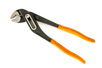 Adjustable pliers on white background