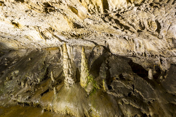 Inside of a beautiful colourful cave