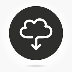 Cloud download - vector icon.