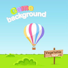 Game Background. Vegetable Farm Sign Board Vector