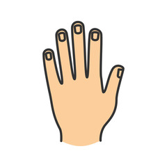Man's hand color icon