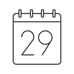 Twenty ninth day of month linear icon