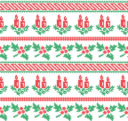 Winter festive Christmas knitted pattern woolen knitted