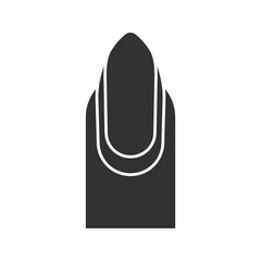 Almond shaped nail with reverse moon glyph icon