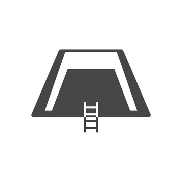 Pool vector icon, Swimming pool with ladder icon