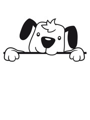 mauer wand text feld schwanz wedeln hund welpe süß niedlich halsband haustier comic cartoon