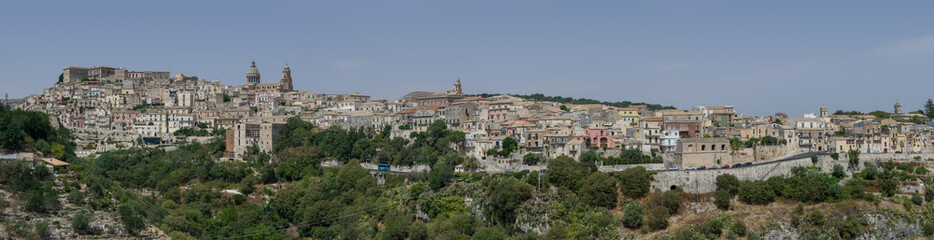 Panoramic view of the old small town Ragusa. Sicily. Italy.