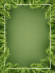 Christmas concept - detailed frame with fir. EPS 10 vector