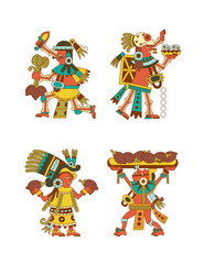Naklejka premium Vector illustration aztec cacao pattern for chocolate package design.