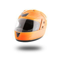 Fototapeta premium Motorcycle helmet over isolate on white with clipping path.