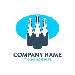 unique champagne logo. editable. vector. memorable