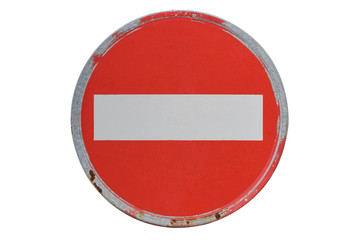 road stop sign isolated on a white background