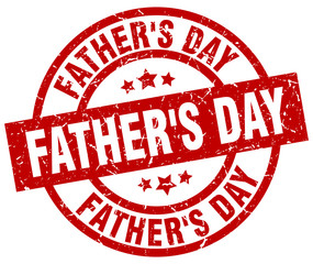 father's day round red grunge stamp