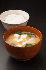 ほうれん草と豆腐の味噌汁