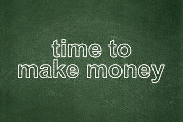 Timeline concept: text Time to Make money on Green chalkboard background