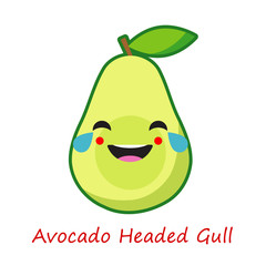 Banner Avocado Emotions. Cute cartoon. Vector illustration.