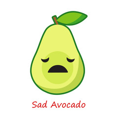 Banner Avocado Emotions. Cute cartoon. Vector illustration.