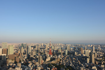 日本の東京都市風景・青空「港区方面などを望む」
