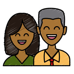 Cute couple cartoon icon vector illustration graphic design
