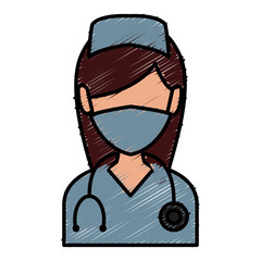Nurse avatar profile icon vector illustration graphic design