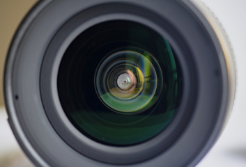 Close-up Detail of a lens, Camera lens and reflection