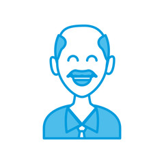 Man smiling cartoon icon vector illustration graphic design
