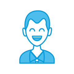 Man smiling cartoon icon vector illustration graphic design