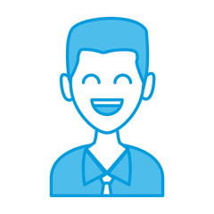Man smiling cartoon icon vector illustration graphic design