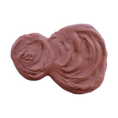 melted dark chocolate isolated on white