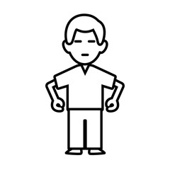 Man relaxing with eyes closed icon vector illustration graphic design