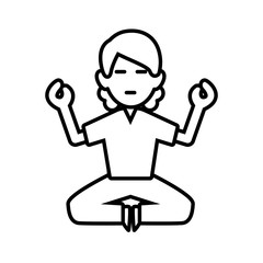 Man doing yoga icon vector illustration graphic design