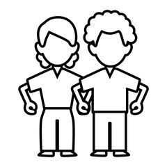 Woman and man couple icon vector illustration graphic design