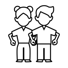 Woman and man couple icon vector illustration graphic design